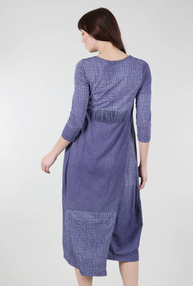 Rundholz Pointillist Knit Lantern Dress, Azure Print 