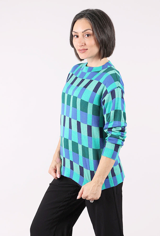 Sunday Tiffany Glass Pullover, Blues 