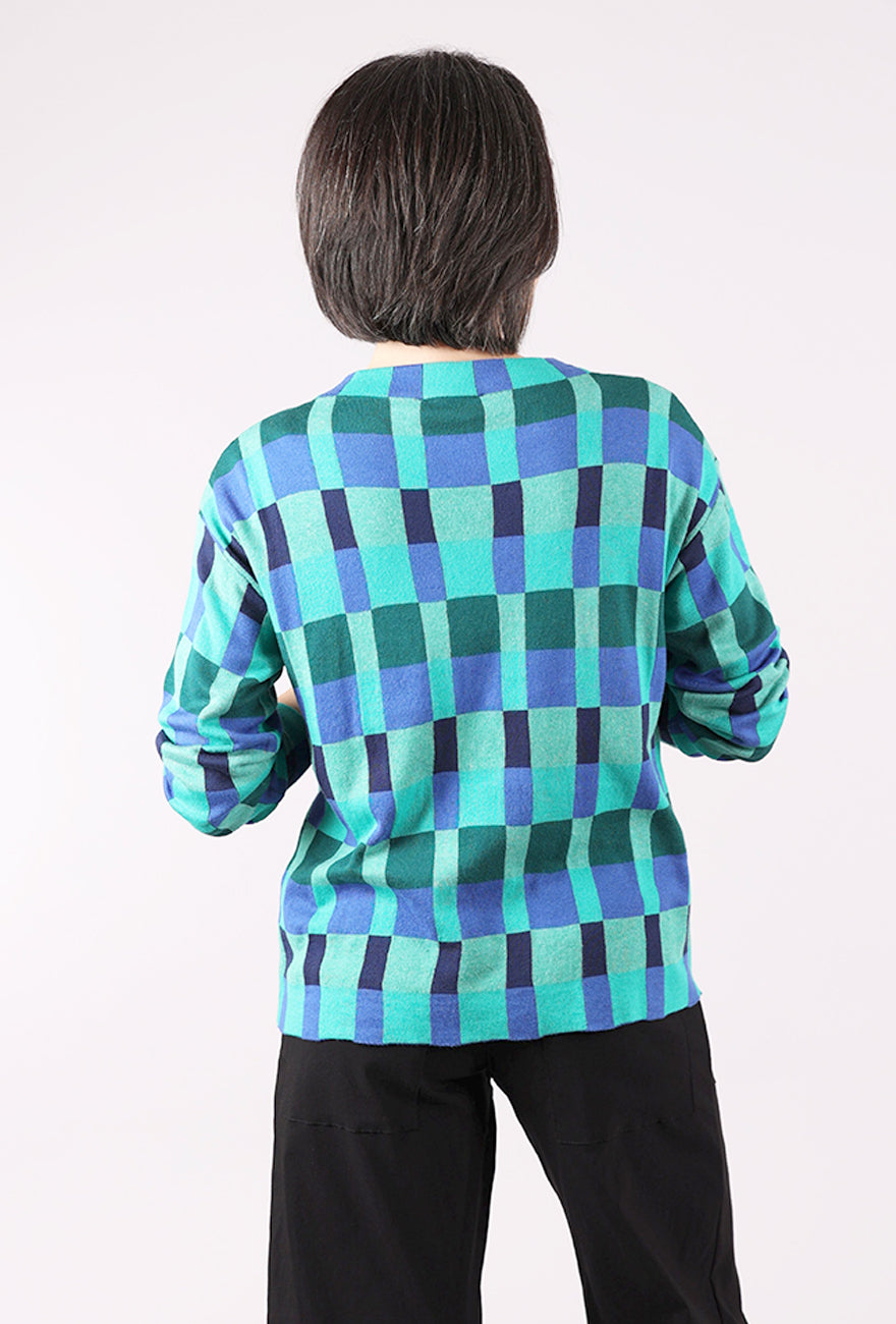 Sunday Tiffany Glass Pullover, Blues 