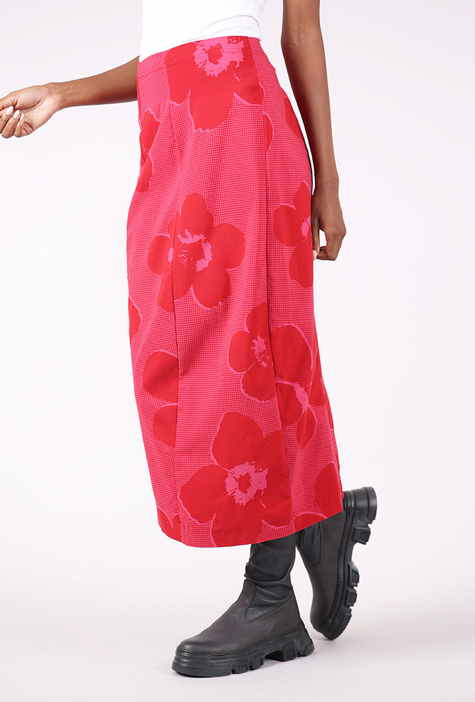 Rundholz Sig Stretch Slim Skirt, Rose Print 