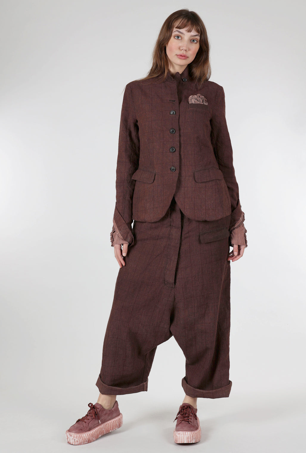 Rundholz Reversible ER Tattered Trimmed Trouser, Rust Cloud 