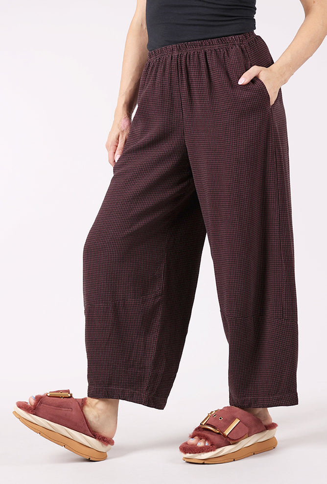Cut Loose Mini-Check Lantern Pant, Cinnabark 