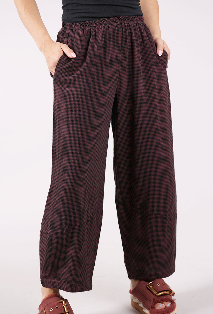 Cut Loose Mini-Check Lantern Pant, Cinnabark 