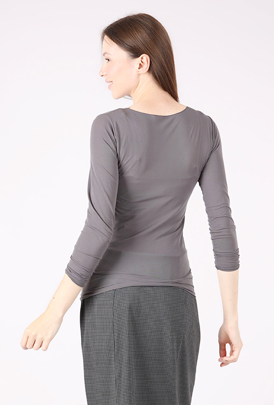 AMB Designs Solid Raw Edge Second Skin Top, Black Pearl 
