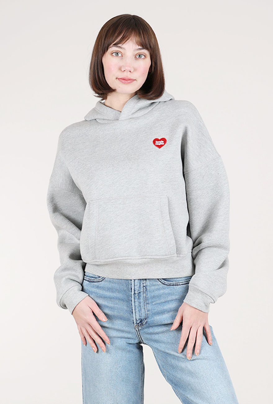 Favorite Daughter The FD Heart Hoodie, Heather Gray 