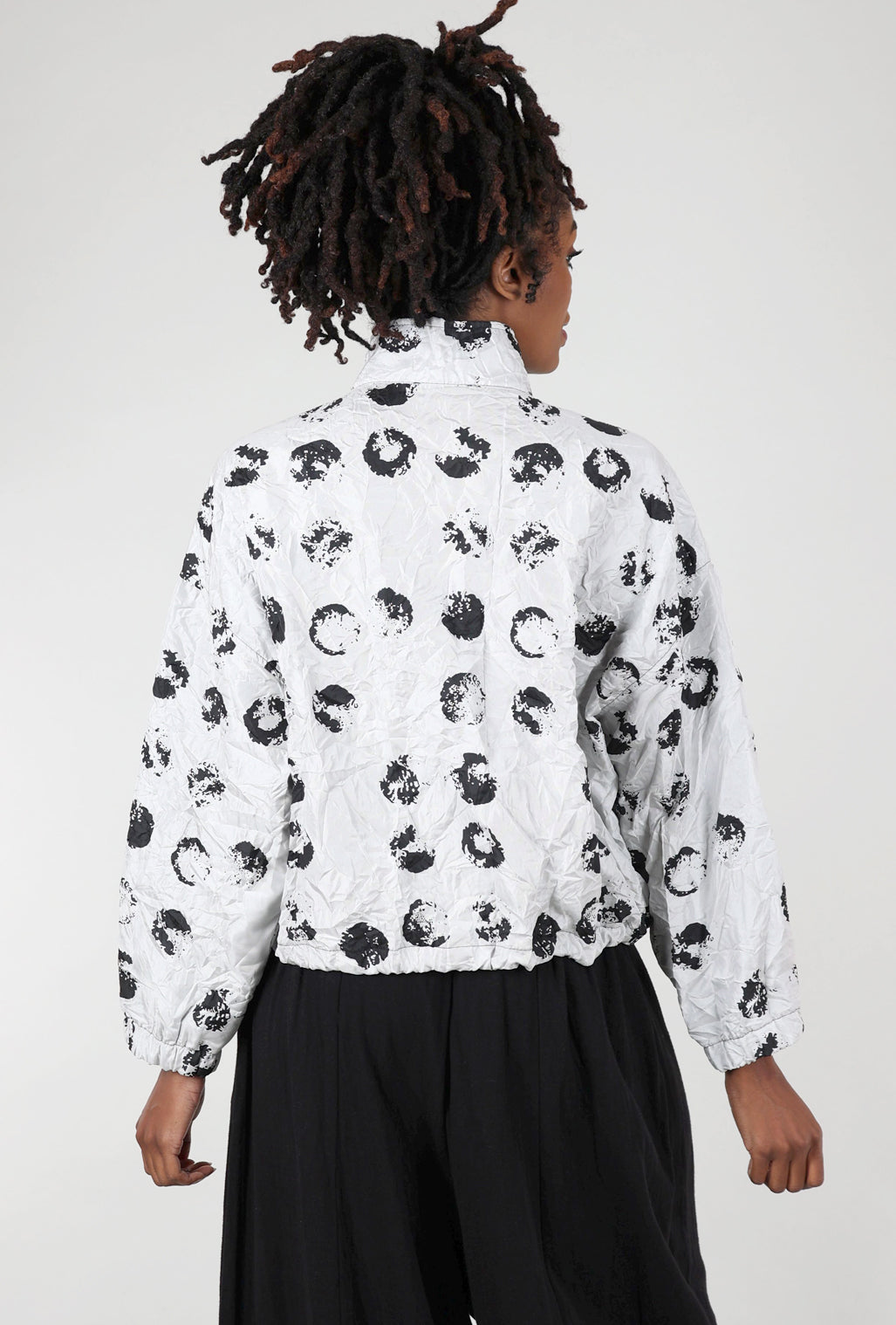 Moonlight Dot Bomber Jacket, Silver/Black 