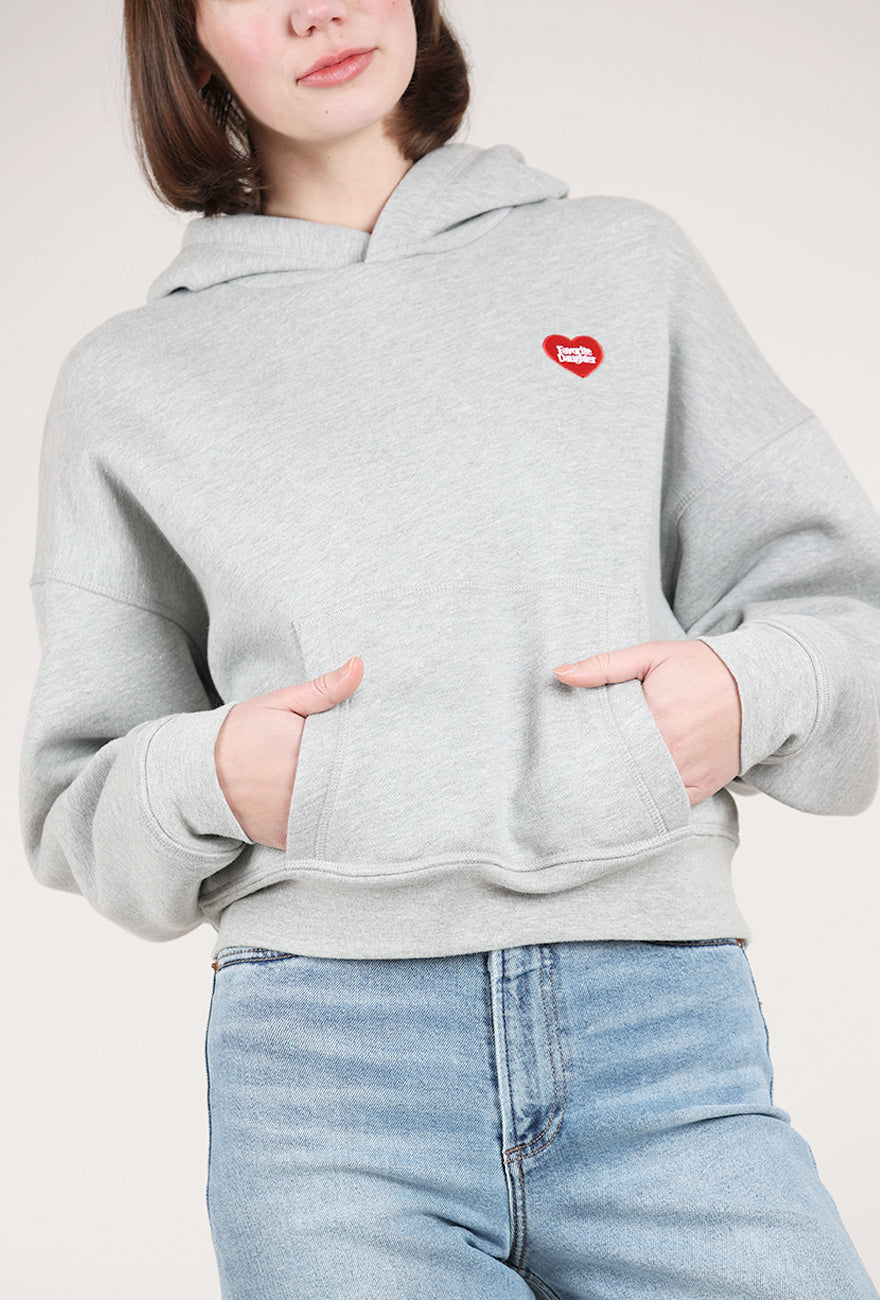 Favorite Daughter The FD Heart Hoodie, Heather Gray 