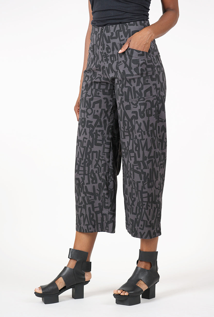 Avedon Print Rimini Pant, Carbon Fable