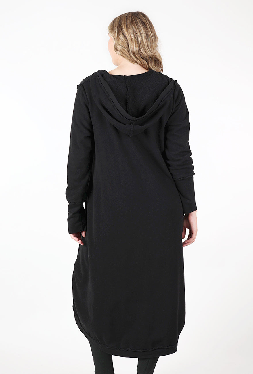 Cozy Hoodie Dress, Black