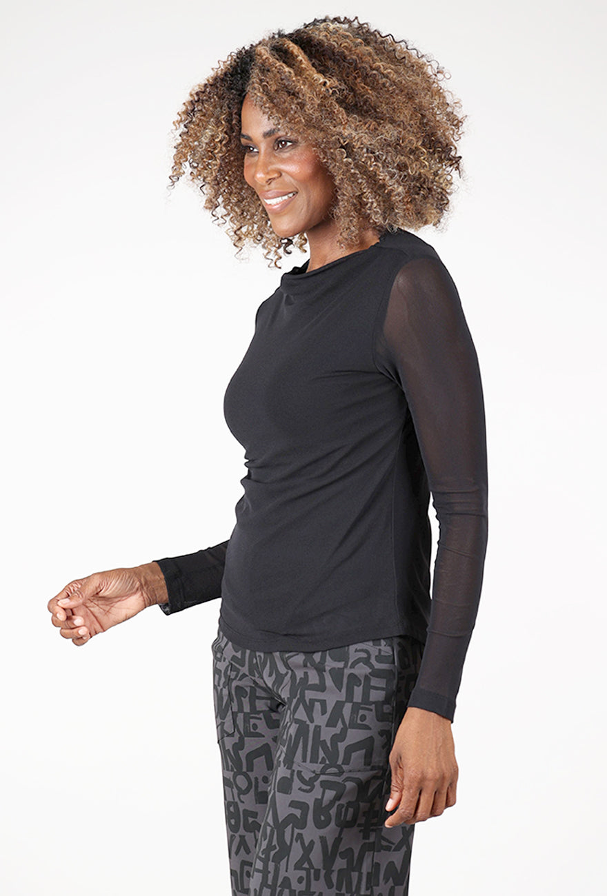 Silvia Top, Black Angle 2