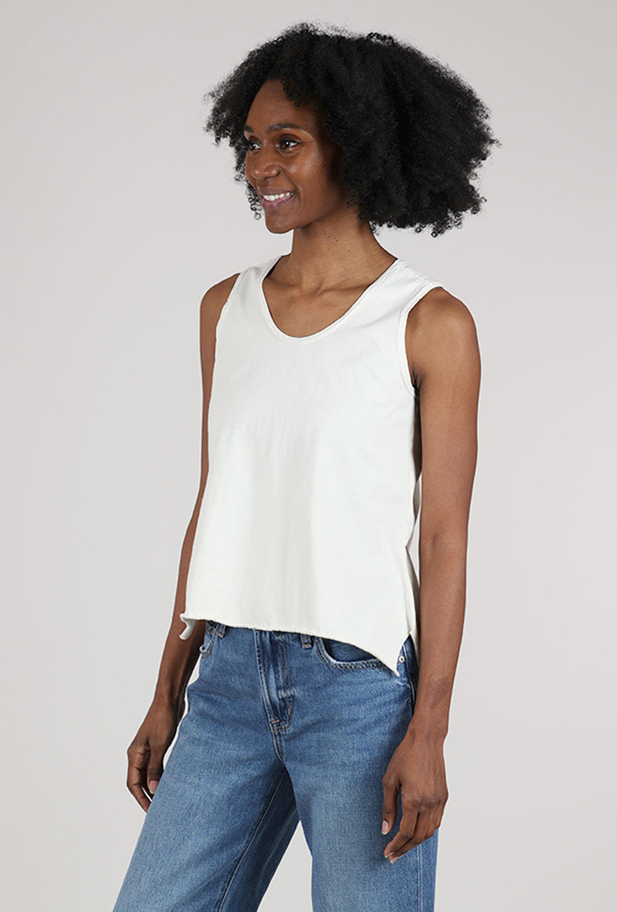 Cynthia Ashby Slim Knit Tank, Parchment 