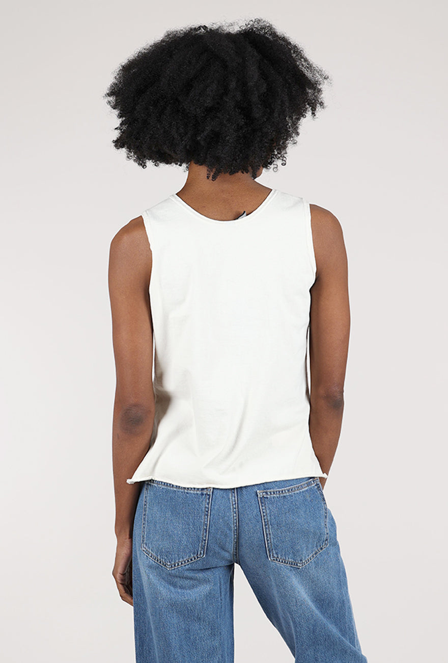 Cynthia Ashby Slim Knit Tank, Parchment 