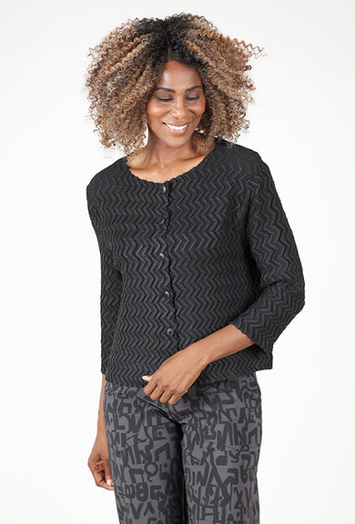 Vanite Couture Dimensional Zig Jacket, Black 