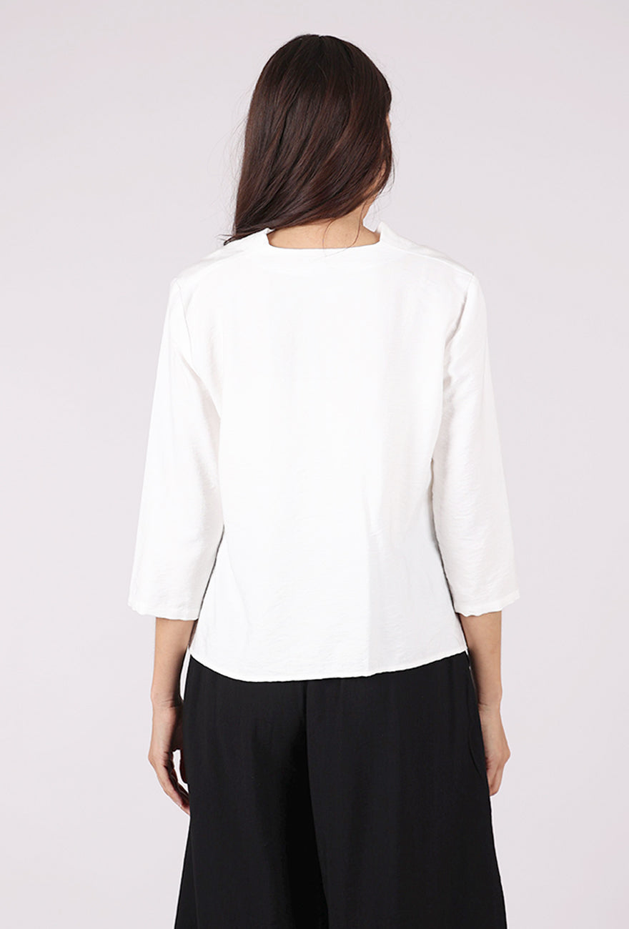 Niche Rayon Cowl Top, White 