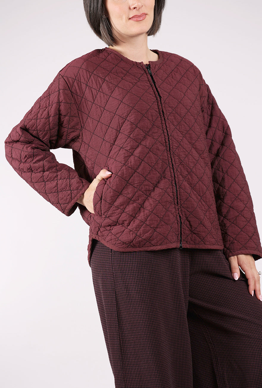 Cut Loose Quilted Bomber Jacket, Cinnabark 