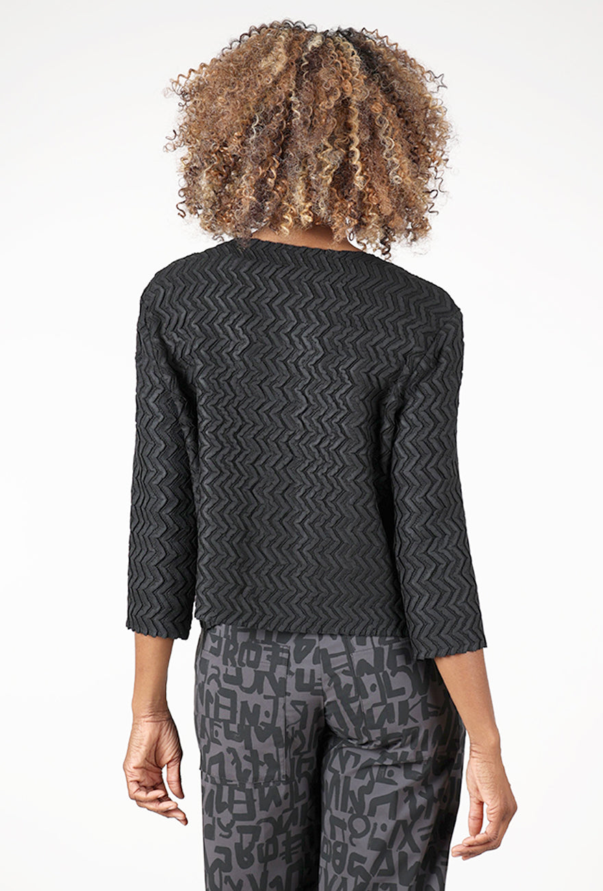 Dimensional Zig Jacket, Black Angle 3