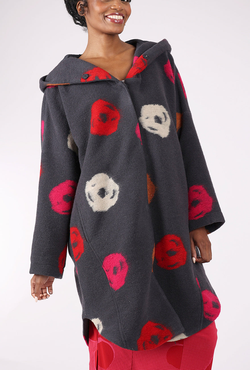 Noen Dotty Dot Coat, Charcoal 