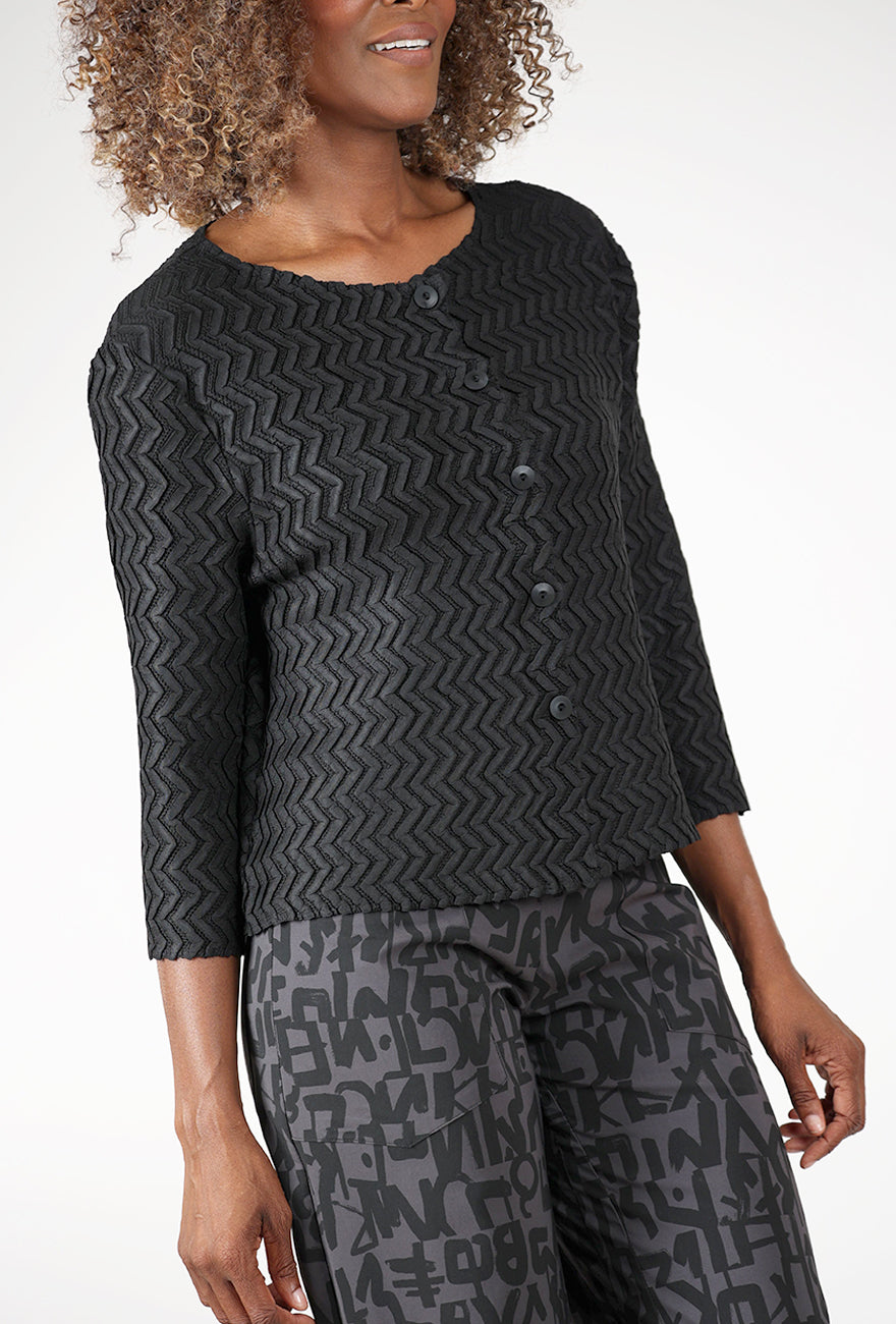 Dimensional Zig Jacket, Black Angle 4