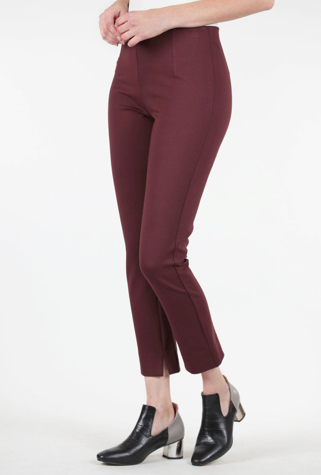 Equestrian Ponte Knit Zani Pant, Bordeaux 