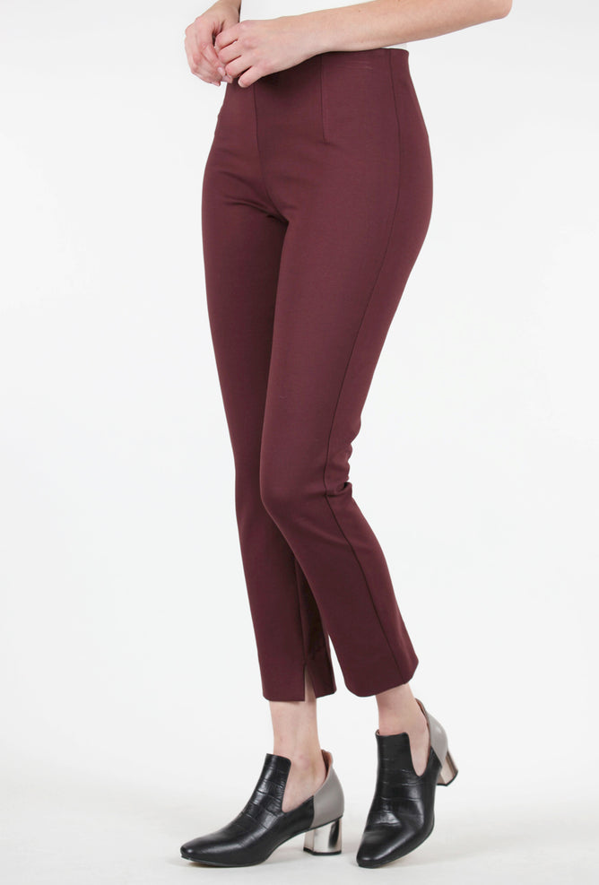 Equestrian Ponte Knit Zani Pant, Bordeaux 