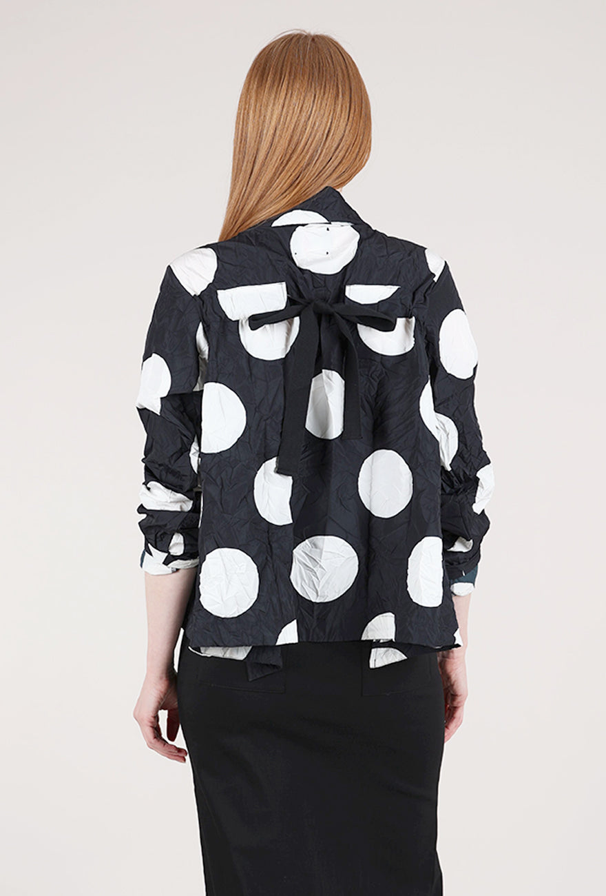 Pluslavie Crinkle Homey Jacket, Black/White Dots 
