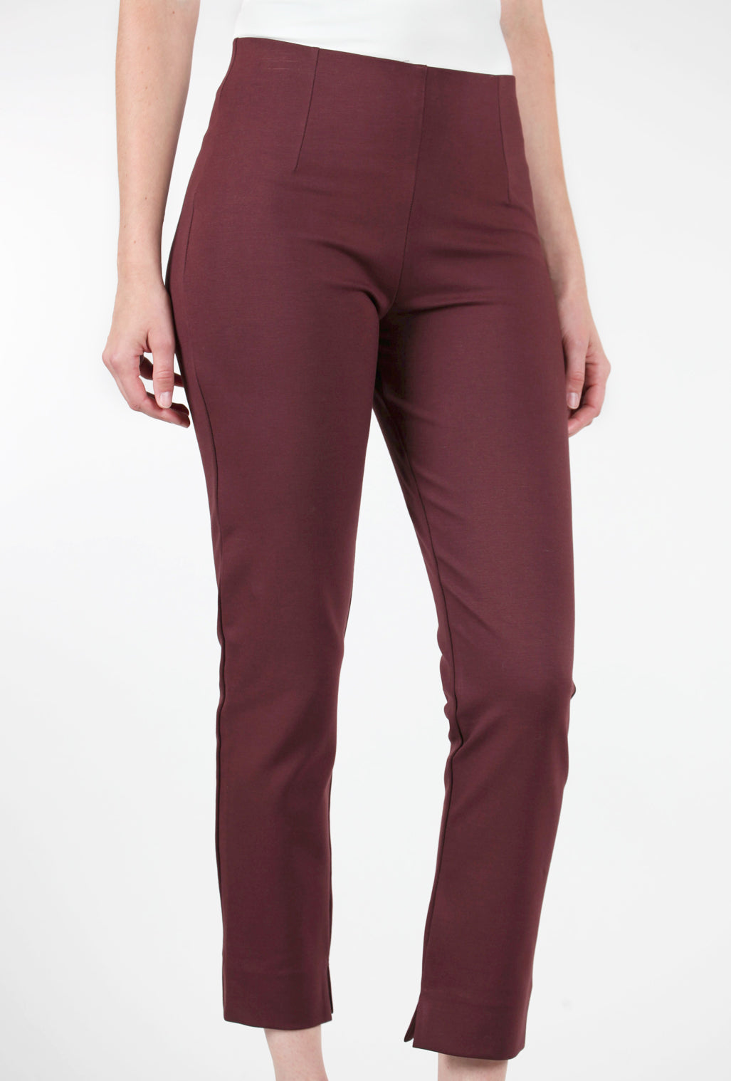 Equestrian Ponte Knit Zani Pant, Bordeaux 