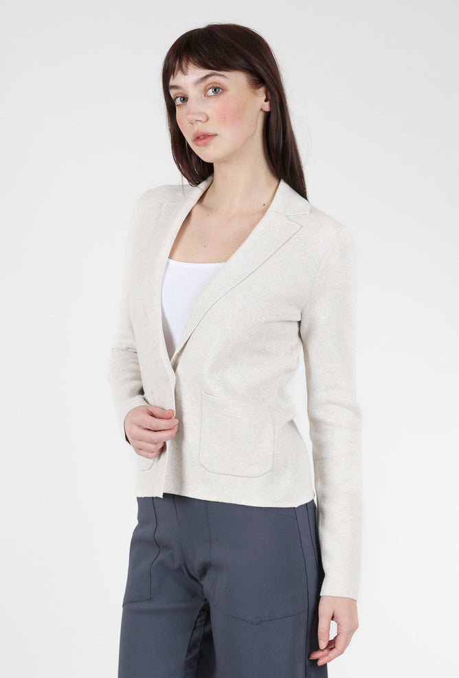 Kinross Cashmere Notch-Collar Cardie, Champagne 