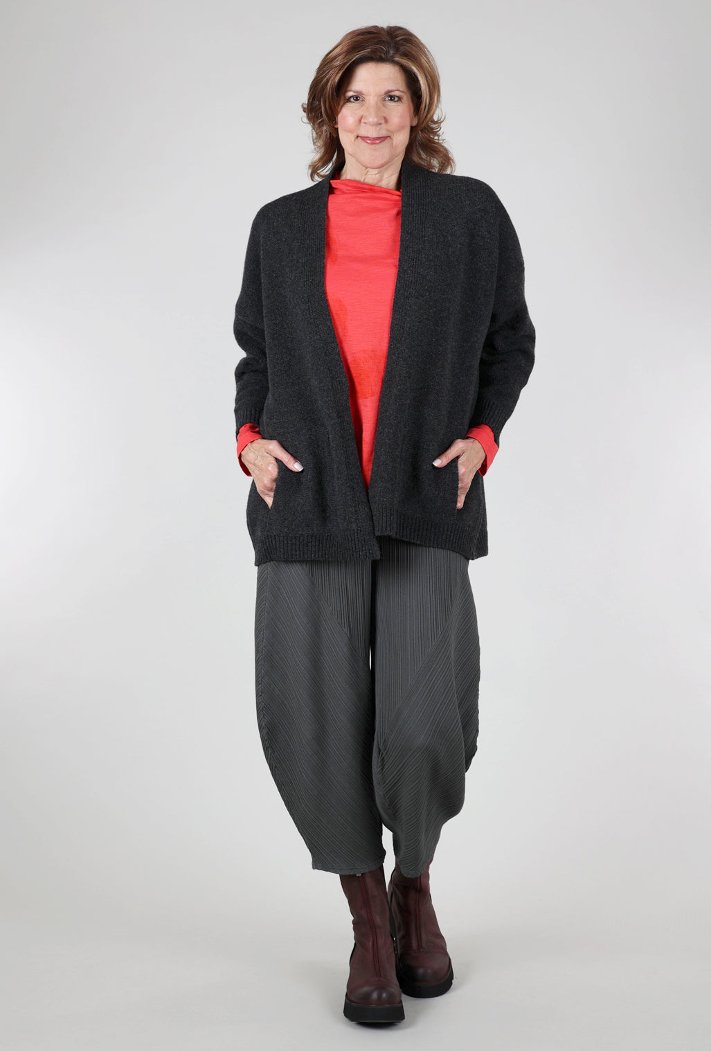 Bibico Eve Coat Cardigan, Charcoal 