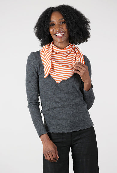 By Basics Merino Stripe Kerchief, Raw White/Orange 