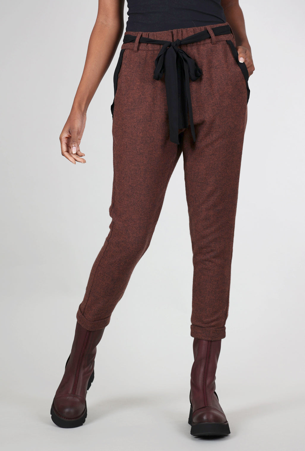 Studio B3 Stats Flannel Pant, Dark Terracotta 