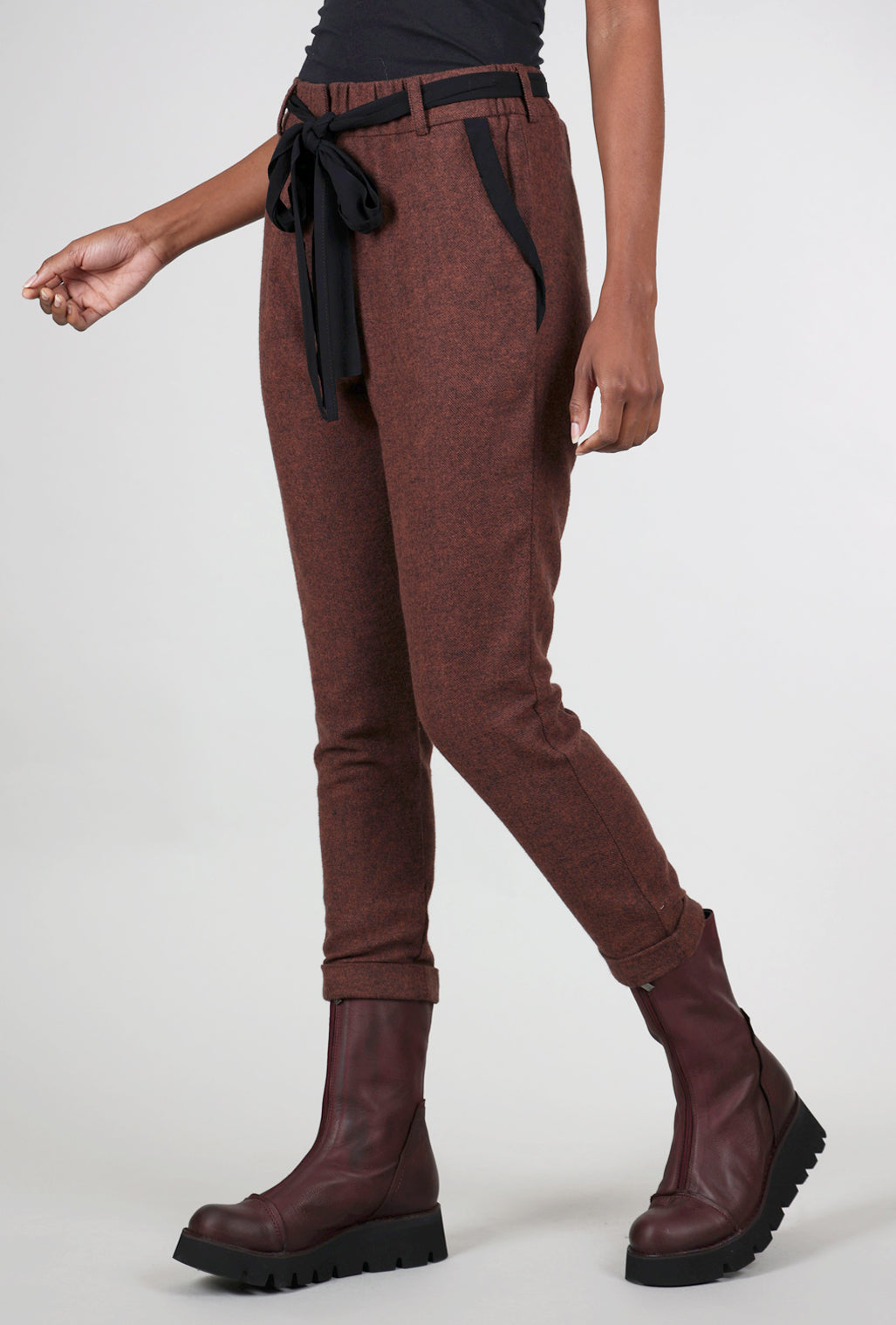 Studio B3 Stats Flannel Pant, Dark Terracotta 