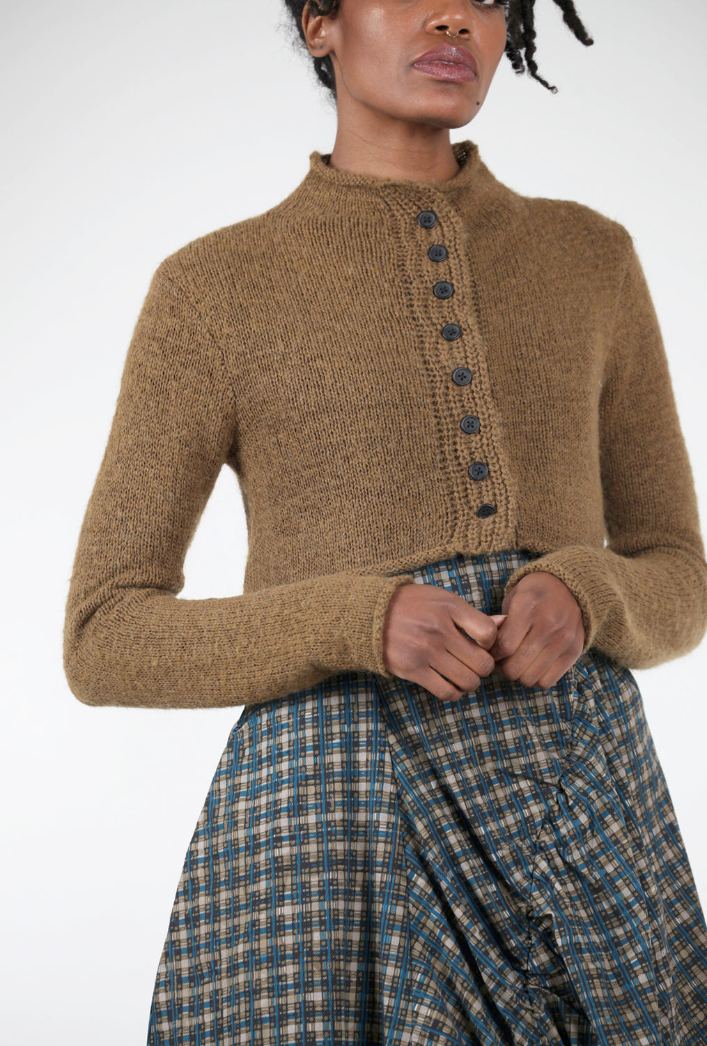 Rundholz Cotton-Wool Crop Cardie, Bronze 