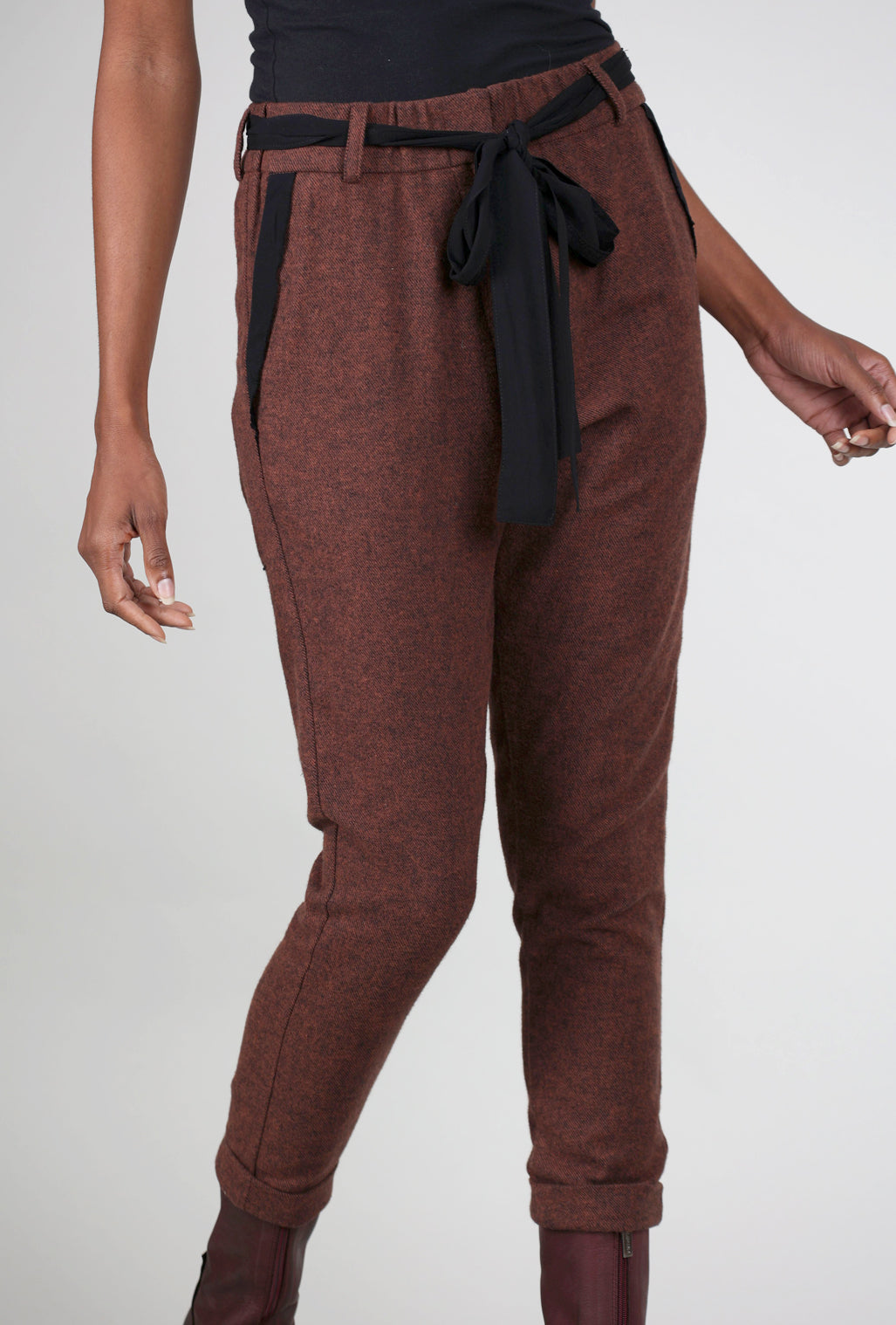 Studio B3 Stats Flannel Pant, Dark Terracotta 