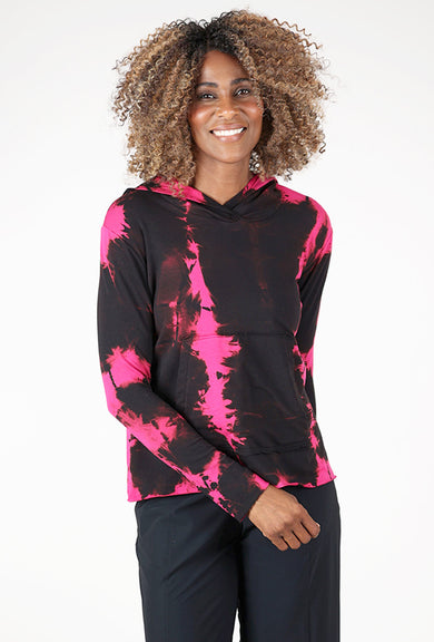 Dream Knit Hoodie, Magenta/Black