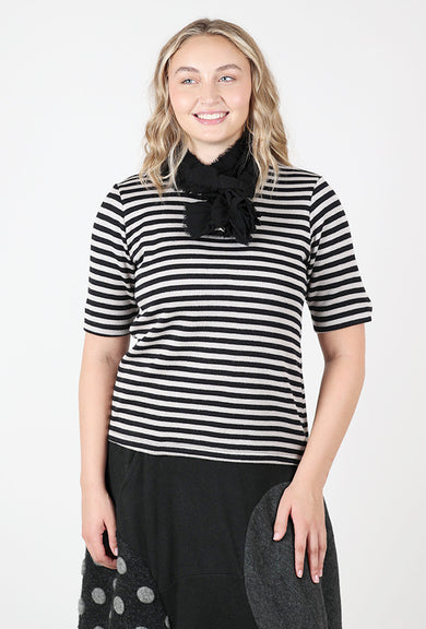 By Basics Tattered Wool Flounce Scarf, Black 