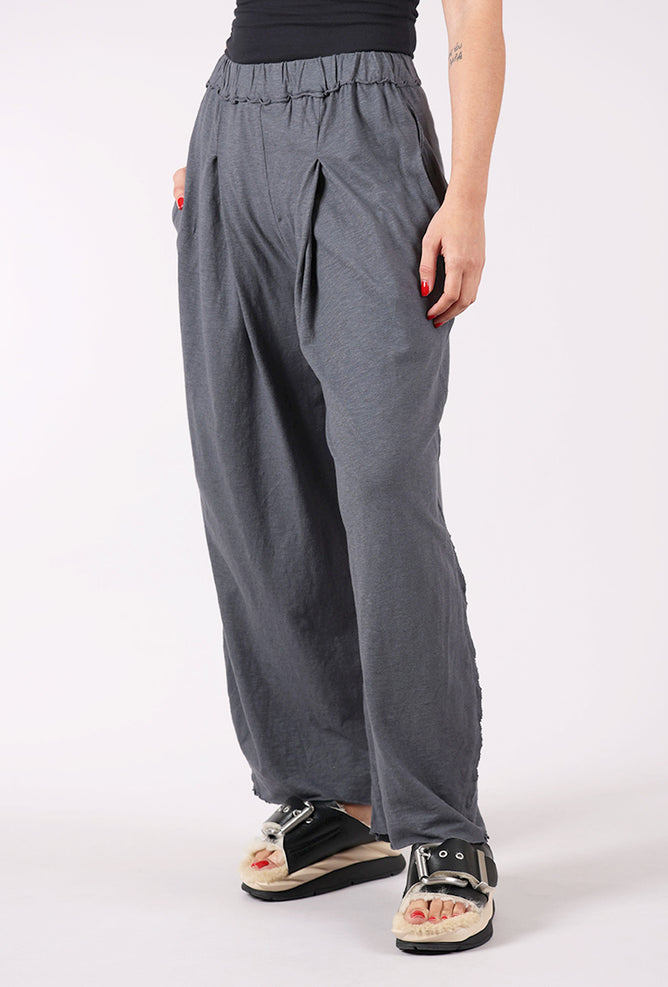 Cut Loose Inset Pleat Easy Pant, Gull 