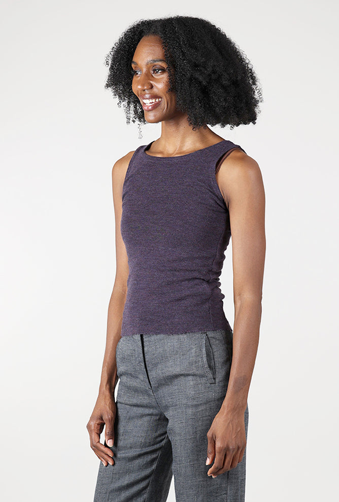 By Basics Wool Layer Tank, Plum Melange 
