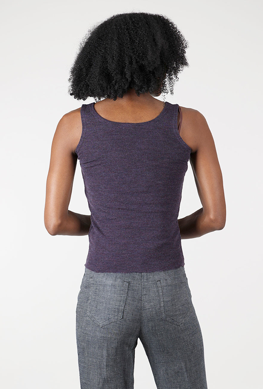 By Basics Wool Layer Tank, Plum Melange 