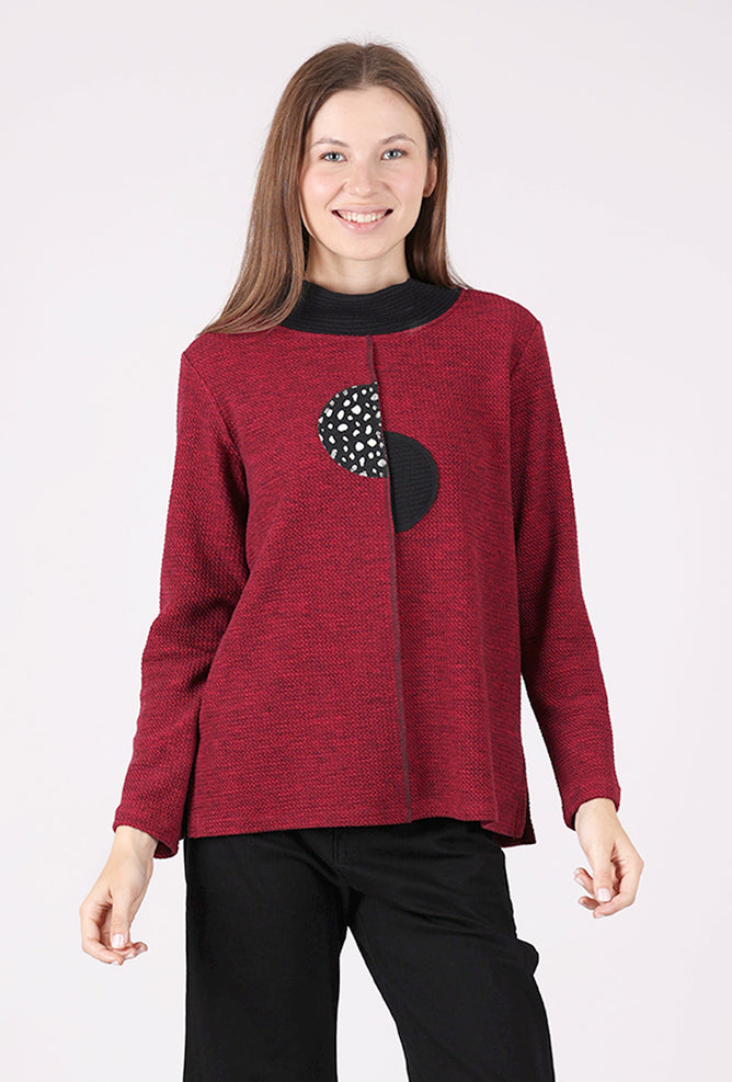 Christopher Calvin Shifted Dot Knit Top, Punch 