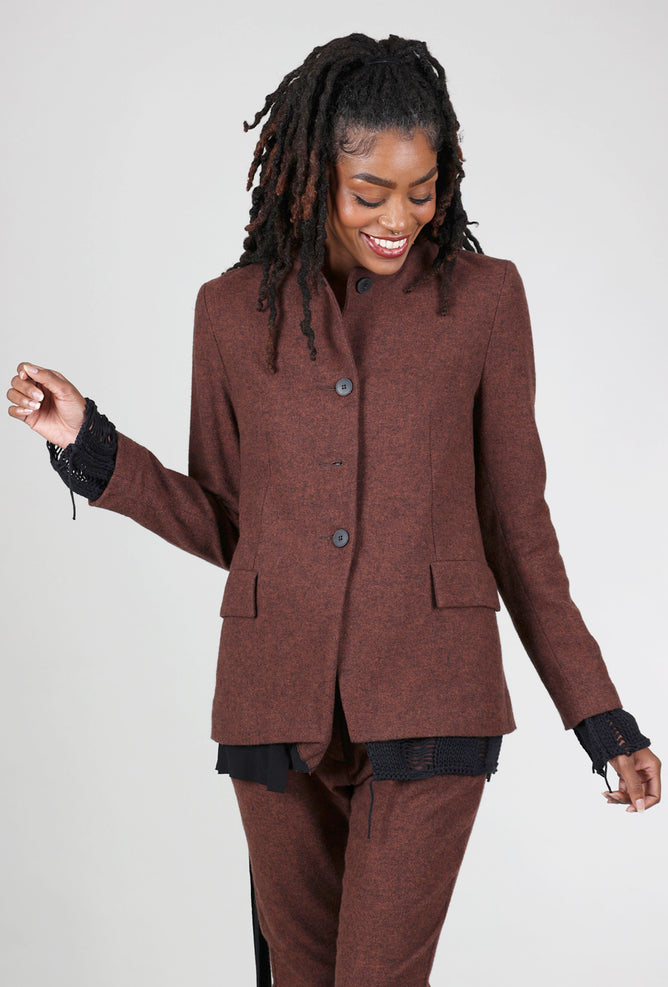 Studio B3 Smith Flannel Jacket, Dark Terracotta 