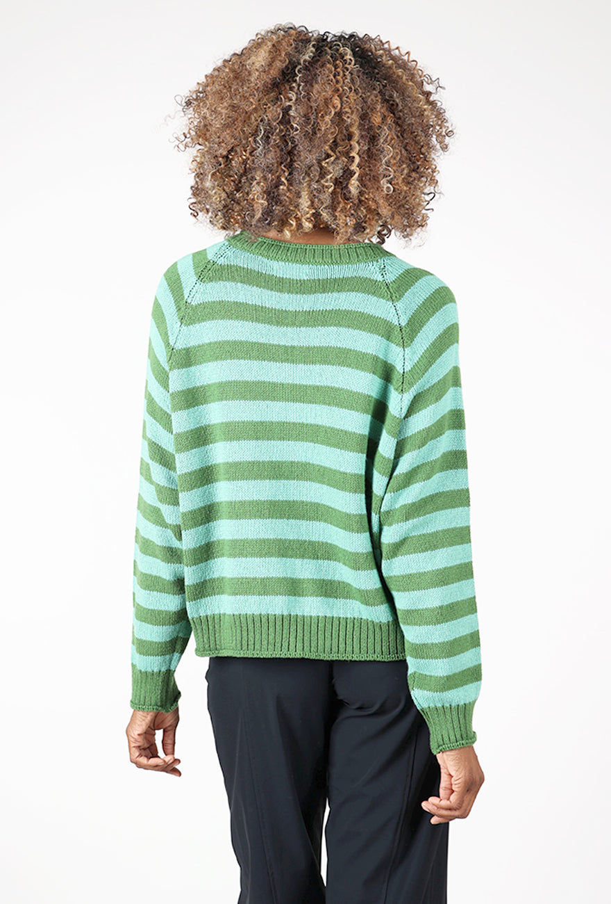 Beatrice Stripe Cardie, Green