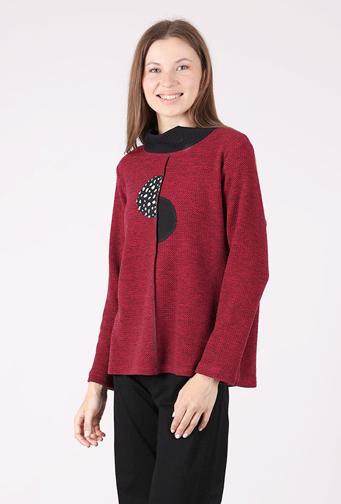 Christopher Calvin Shifted Dot Knit Top, Punch 