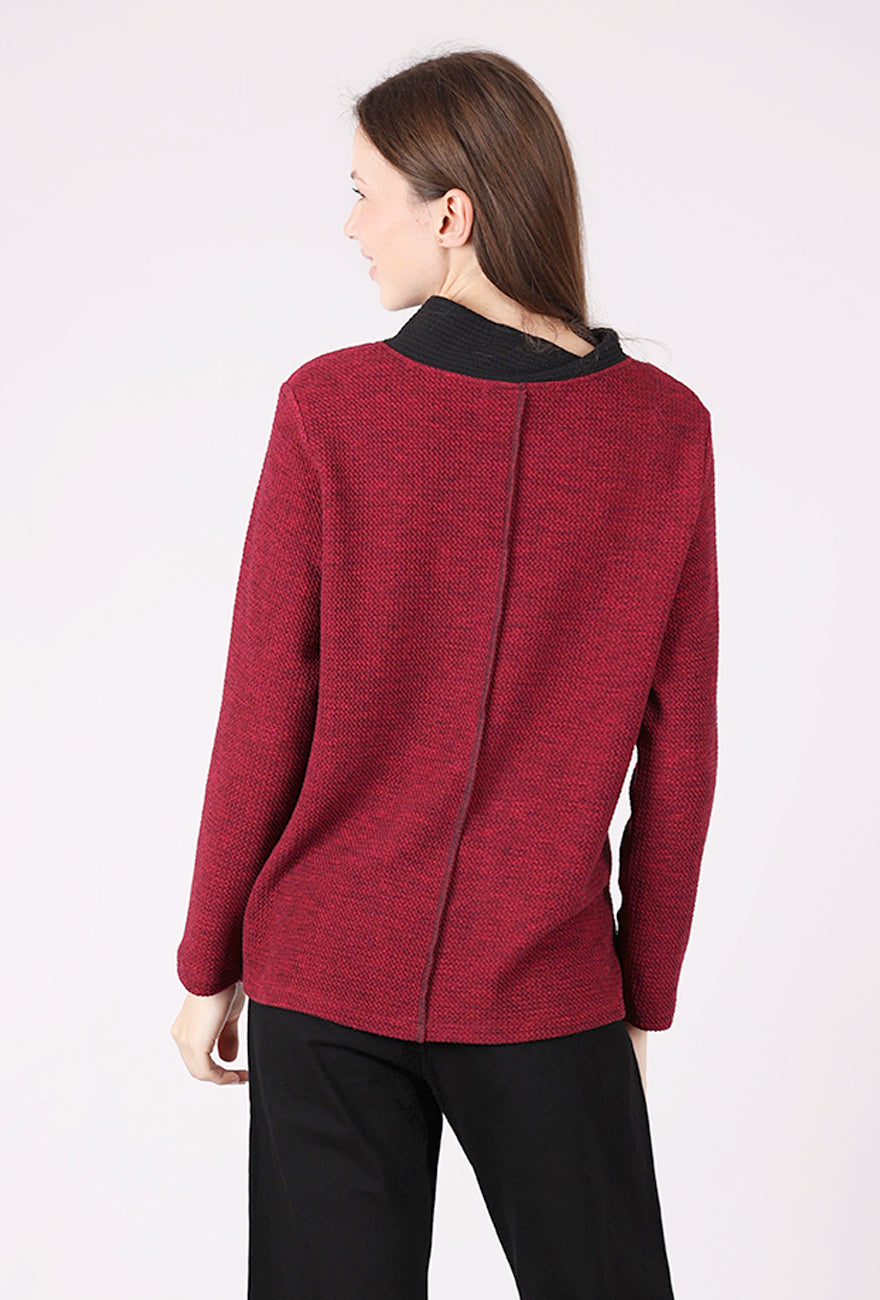Christopher Calvin Shifted Dot Knit Top, Punch 