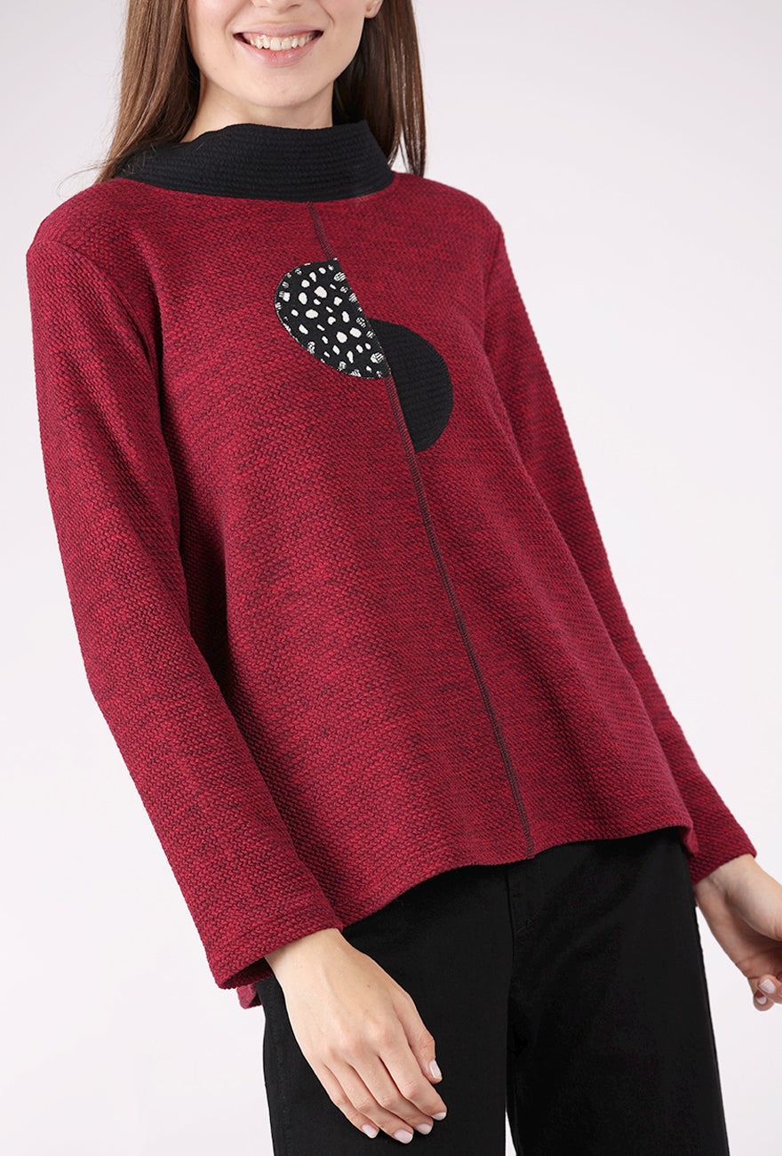 Christopher Calvin Shifted Dot Knit Top, Punch 