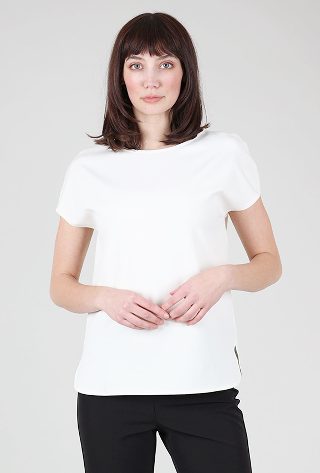 Estelle & Finn Simple Crepe Top, Ivory 