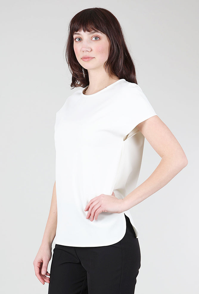 Estelle & Finn Simple Crepe Top, Ivory 