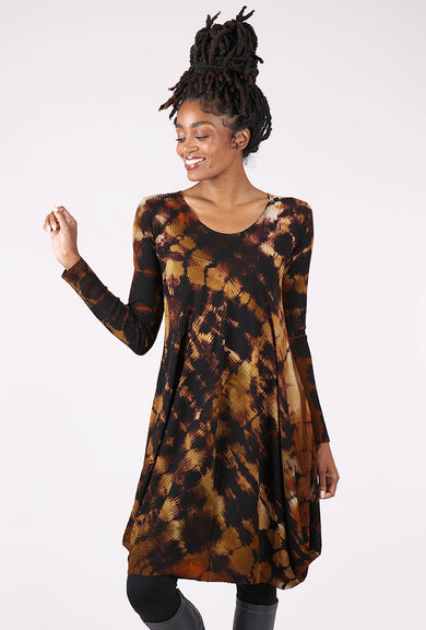 Heyne Bogut Spiral Dye Parachute Dress, Khaki/Black 