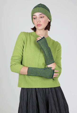 Kinross Cashmere Plaited Rib Cashmere Texting Gloves, Cyprus/Moss 