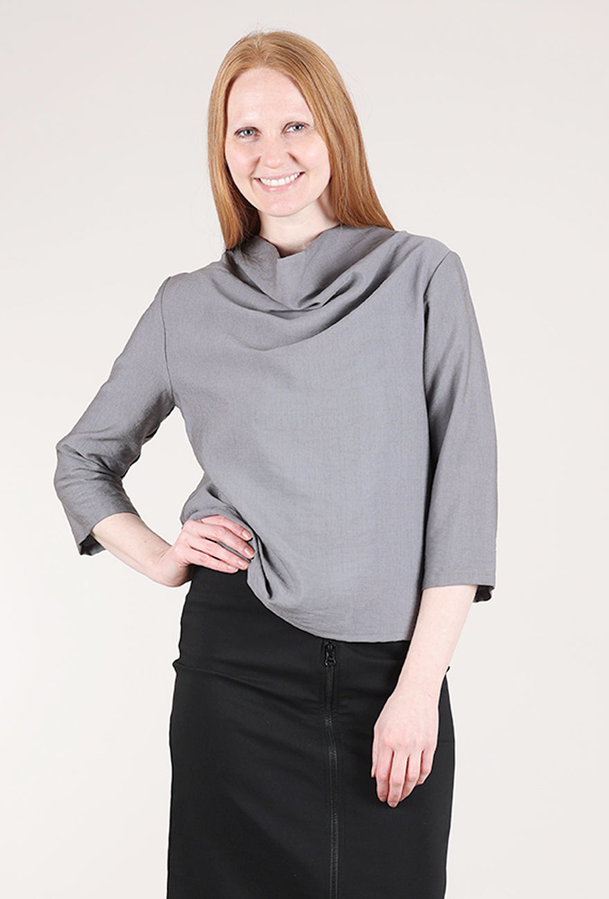 Niche Rayon Cowl Top, Gray 