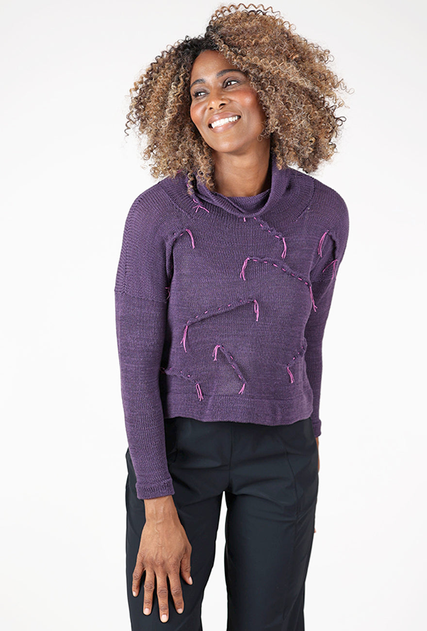 Red Thread Taylor Tucks Sweater, Purple/Magenta 